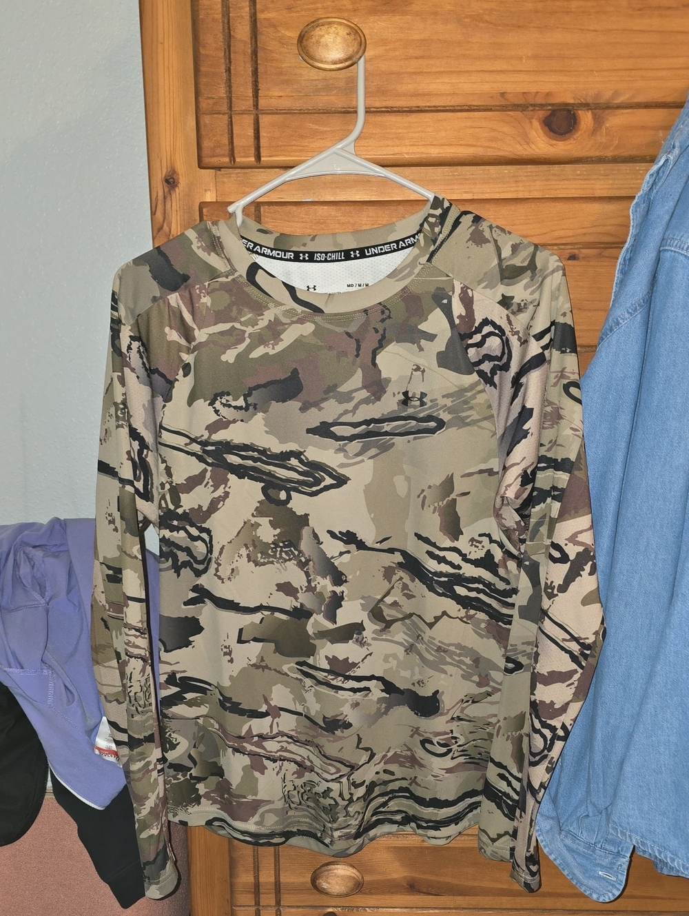 Under Armour Women's Camo Long Sleeve HeatGear Top - Olive/Brown/Black